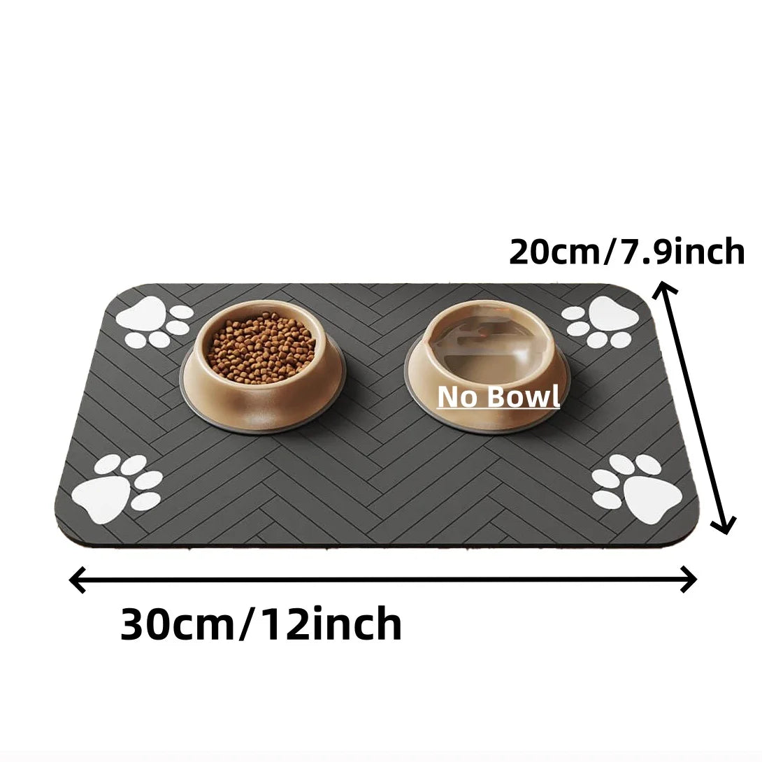 Pet Feeding Mat-Absorbent Pet Placemat for Food and Water Bowl with Waterproof Rubber Material For Quick Dry
