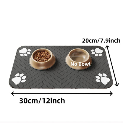 Pet Feeding Mat-Absorbent Pet Placemat for Food and Water Bowl with Waterproof Rubber Material For Quick Dry