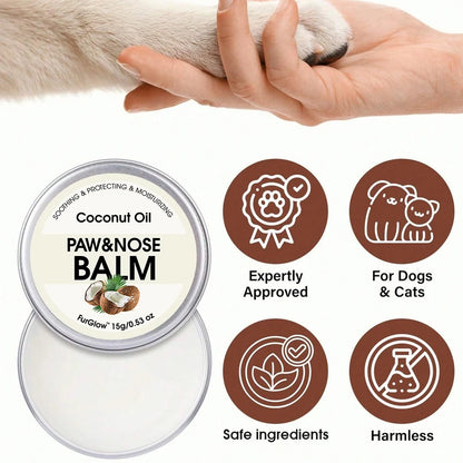 Two-In-One Pet Paw and Nose Care Balm With  Light Coconut Scent And Coconut Oil
