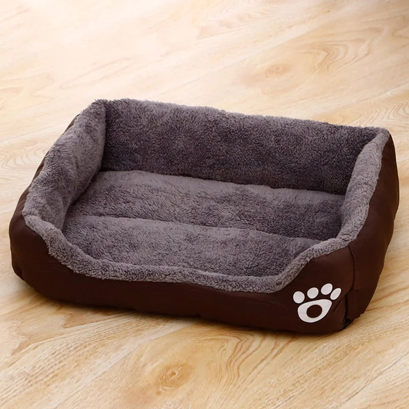 Black Pet Plush Bed Plush Non-Slip and Bite-Resistant