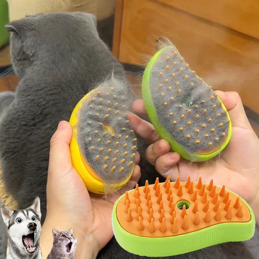 Cat Dog Steam Spray Brush For Massage And Grooming 3 in 1