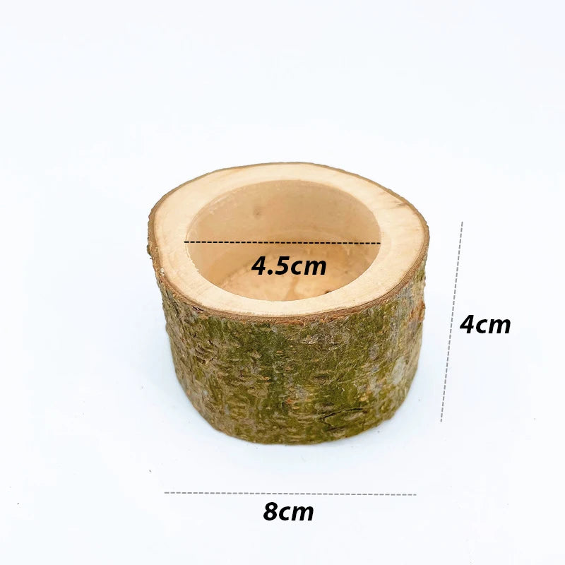 Random Shape Pet Hamster Fruit Wood Food Bowl