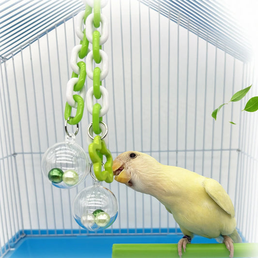 Parrot Toy With Colorful Beads And Hanging Balls