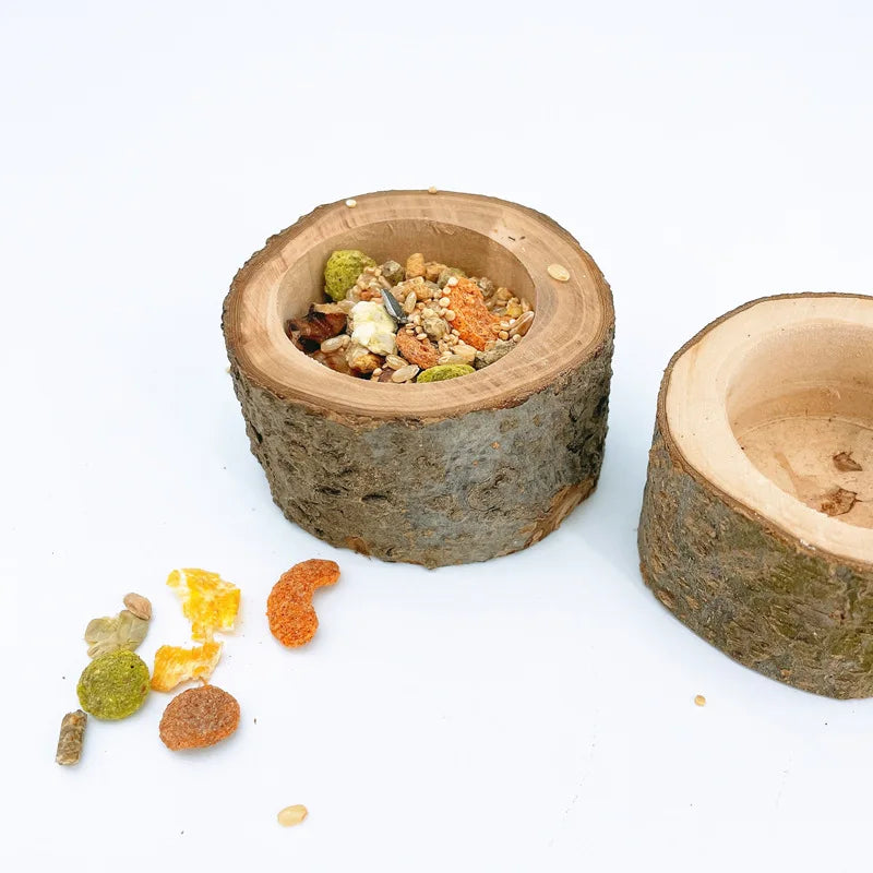 Random Shape Pet Hamster Fruit Wood Food Bowl