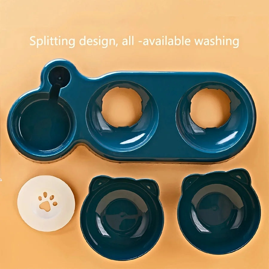 Pet Bowls With Water Feeder, 3 In 1 Ear Design With Neck Protection