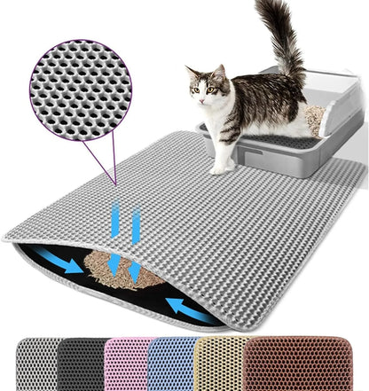Cat Litter Mat Double Layer Non Slip Litter Box Filter