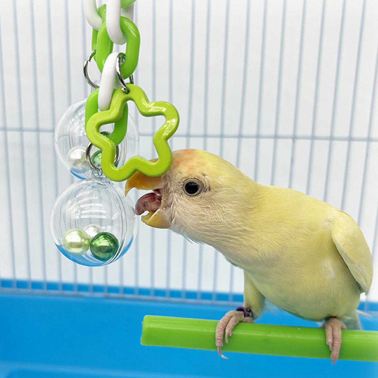 Parrot Toy With Colorful Beads And Hanging Balls