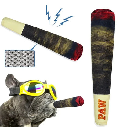 Funny Interactive Dog Toy Cigar Design Plush Squeaky